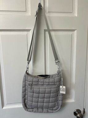 Urban Expressions Quilted Crossbody Bag in Light Gray